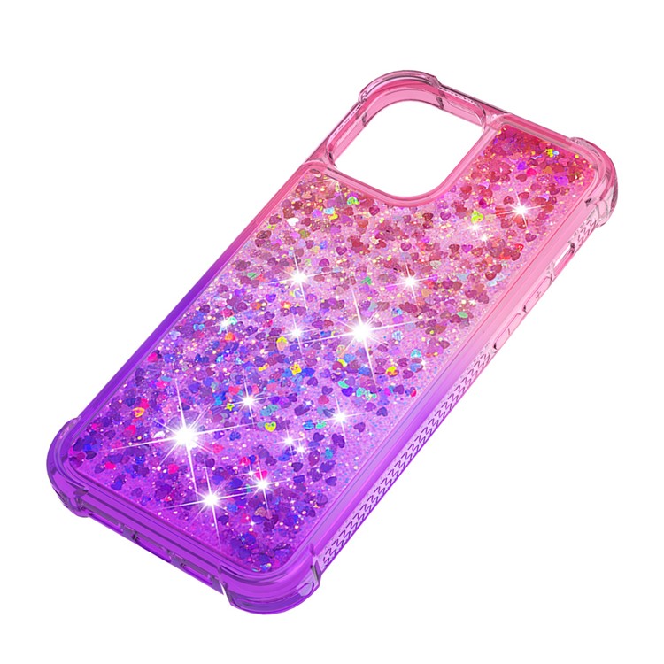 Shockproof Gradient Glitter Powder Quicksand TPU Back Shell for iPhone 12 Pro Max 6.7 inc