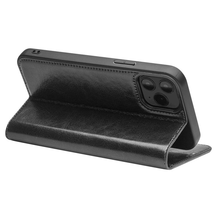 QIALINO For iPhone 12 Pro Max 6.7 inch Genuine Cowhide Leather Phone Case Wallet Stand Shockproof Protective Cove
