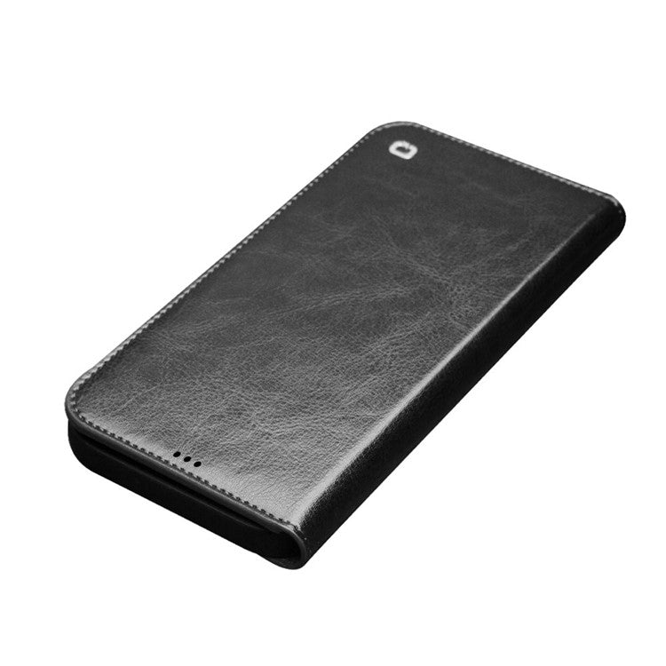 QIALINO For iPhone 12 Pro Max 6.7 inch Genuine Cowhide Leather Phone Case Wallet Stand Shockproof Protective Cove