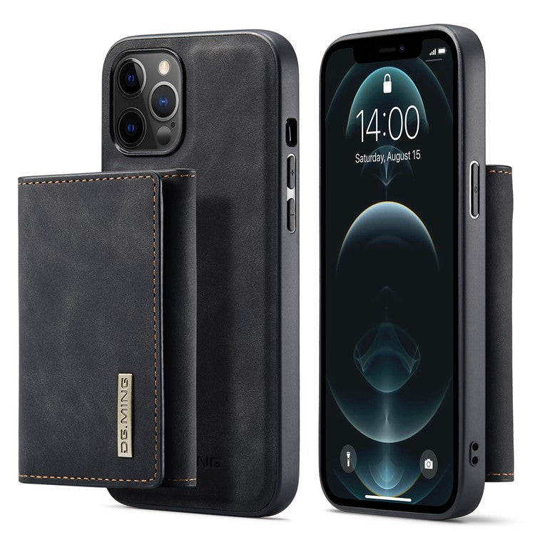 DG.MING M1 Series PU Leather Kickstand Protective Phone Case Shell with Magnetic Tri-fold Wallet for iPhone 12 Pro Max 6.7 inc