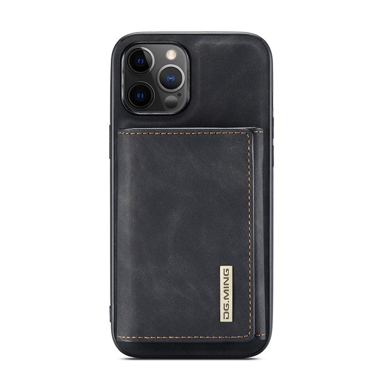 DG.MING M1 Series PU Leather Kickstand Protective Phone Case Shell with Magnetic Tri-fold Wallet for iPhone 12 Pro Max 6.7 inc