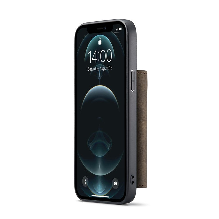 DG.MING M1 Series PU Leather Kickstand Protective Phone Case Shell with Magnetic Tri-fold Wallet for iPhone 12 Pro Max 6.7 inc