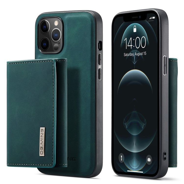 DG.MING M1 Series PU Leather Kickstand Protective Phone Case Shell with Magnetic Tri-fold Wallet for iPhone 12 Pro Max 6.7 inc