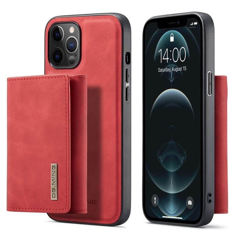 DG.MING M1 Series PU Leather Kickstand Protective Phone Case Shell with Magnetic Tri-fold Wallet for iPhone 12 Pro Max 6.7 inc