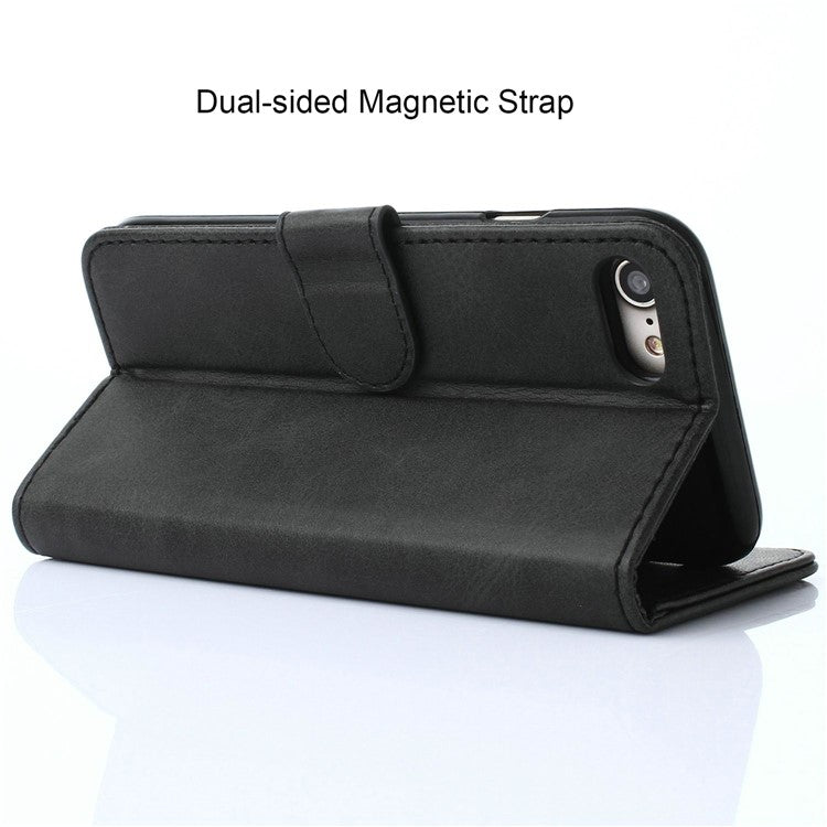 LC.IMEEKE Magnetic Clasp Closure PU Leather Case Folio Stand Flip Wallet Cover for iPhone SE (2020)/SE (2022)/8/7 4.7 inc