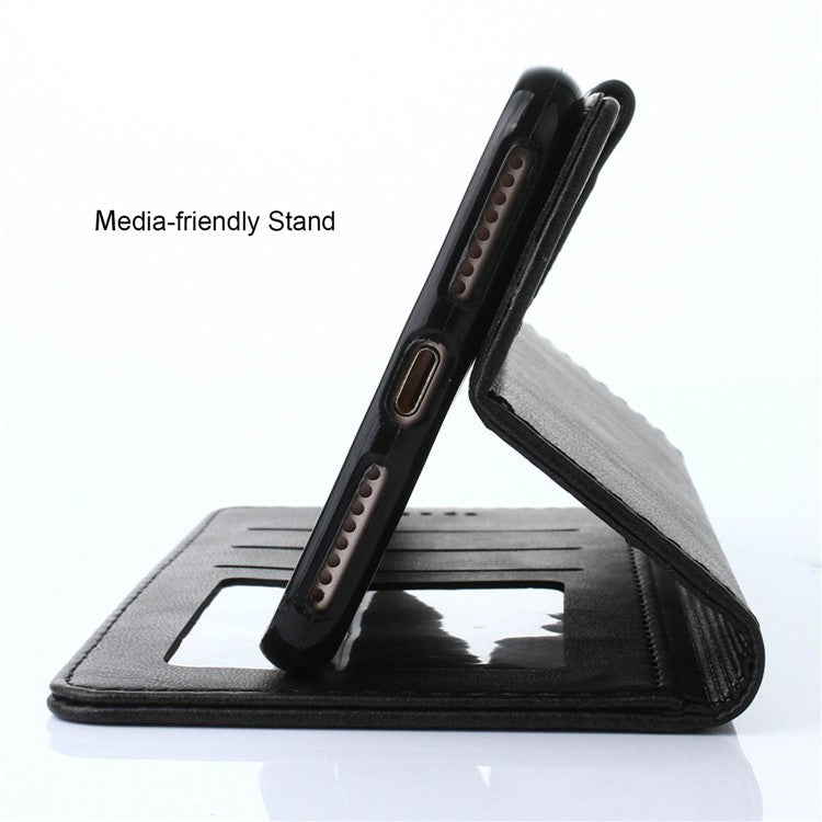 LC.IMEEKE Magnetic Clasp Closure PU Leather Case Folio Stand Flip Wallet Cover for iPhone SE (2020)/SE (2022)/8/7 4.7 inc
