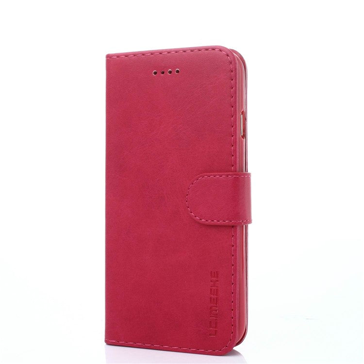 LC.IMEEKE Magnetic Clasp Closure PU Leather Case Folio Stand Flip Wallet Cover for iPhone SE (2020)/SE (2022)/8/7 4.7 inc