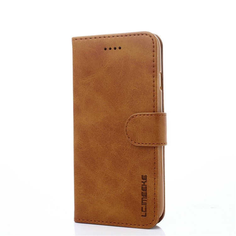 LC.IMEEKE Magnetic Clasp Closure PU Leather Case Folio Stand Flip Wallet Cover for iPhone SE (2020)/SE (2022)/8/7 4.7 inc