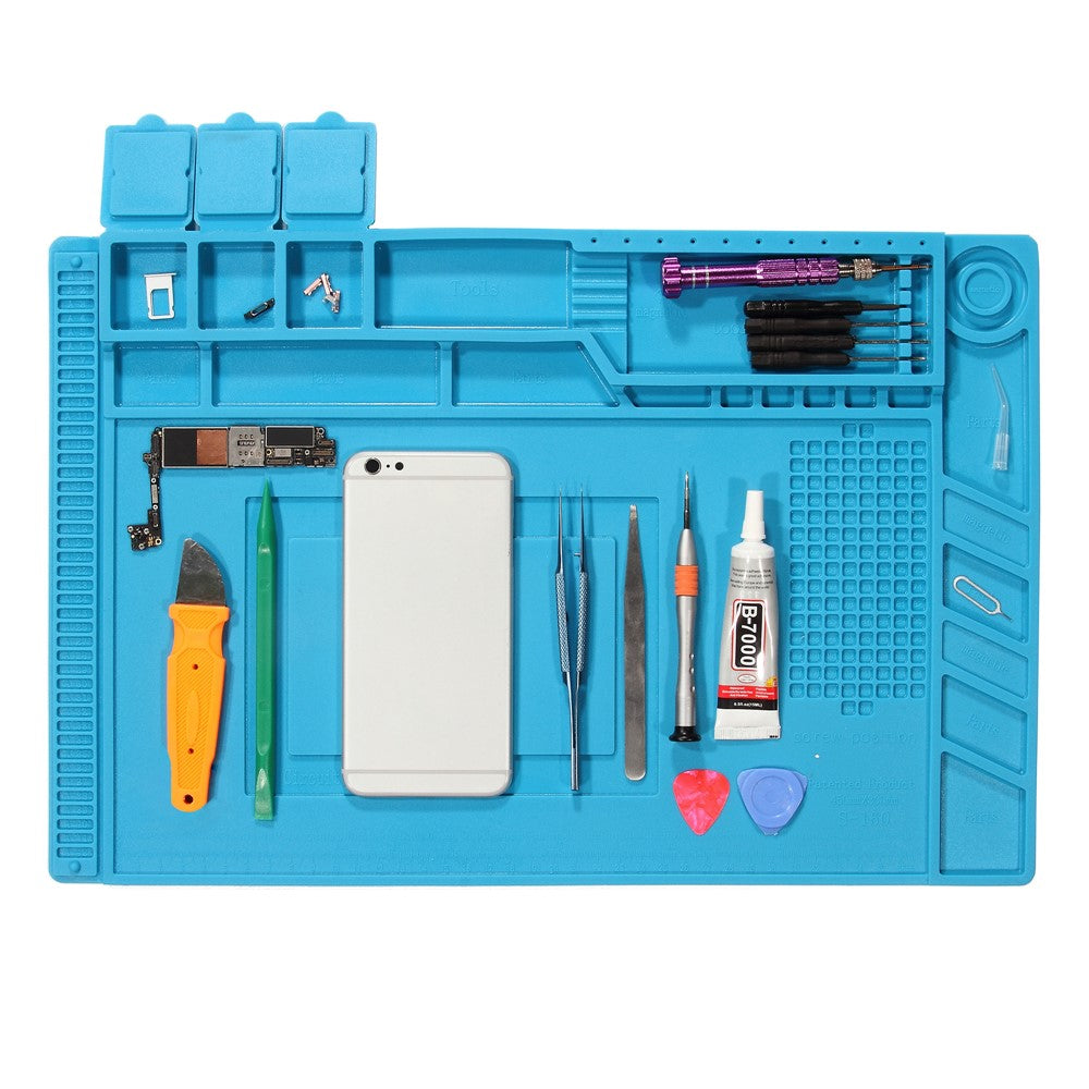IPARTSEXPERT Heat Insulation Magnetic Screw Keeper Silicone Mat Cell Phone Maintenance Platform Pad