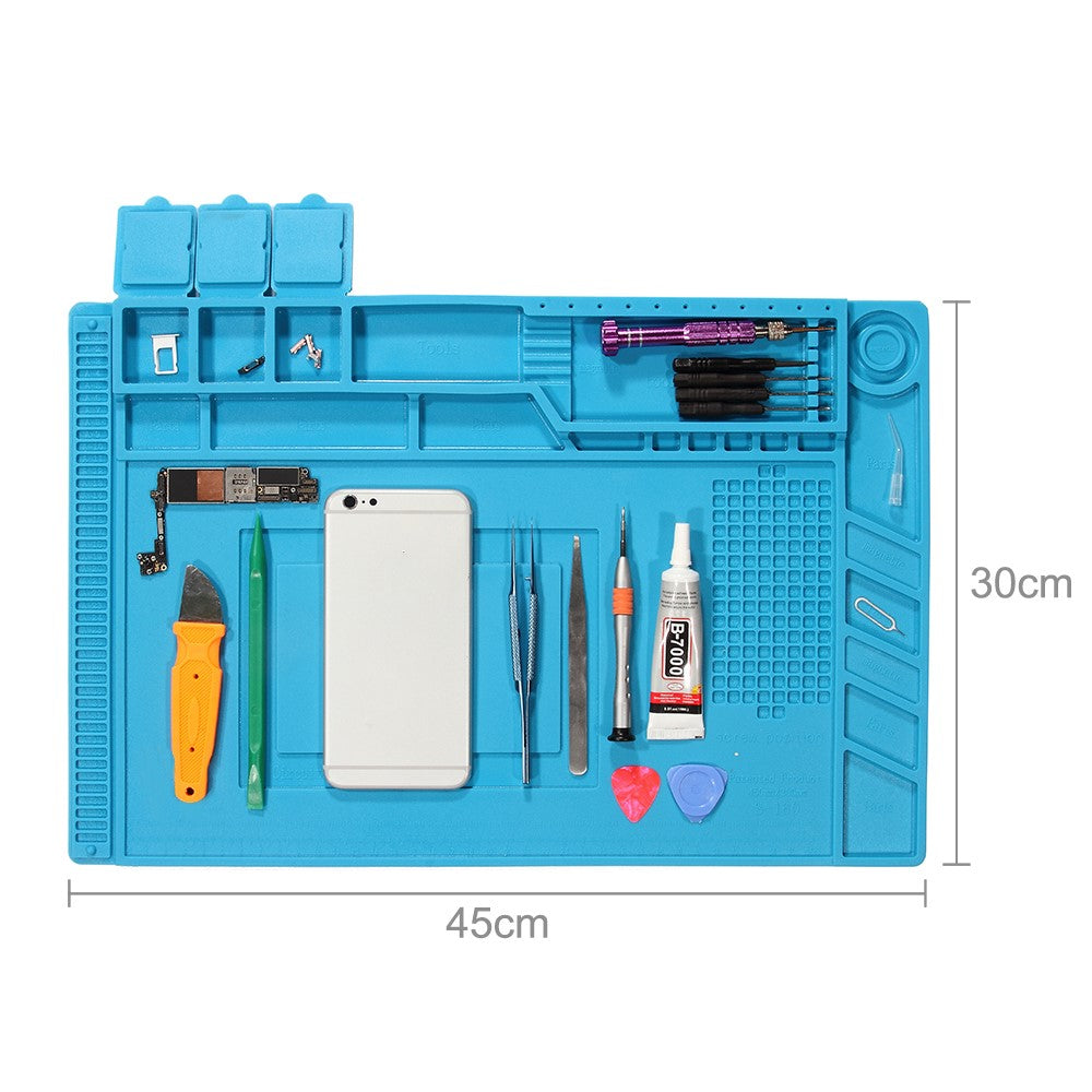 IPARTSEXPERT Heat Insulation Magnetic Screw Keeper Silicone Mat Cell Phone Maintenance Platform Pad