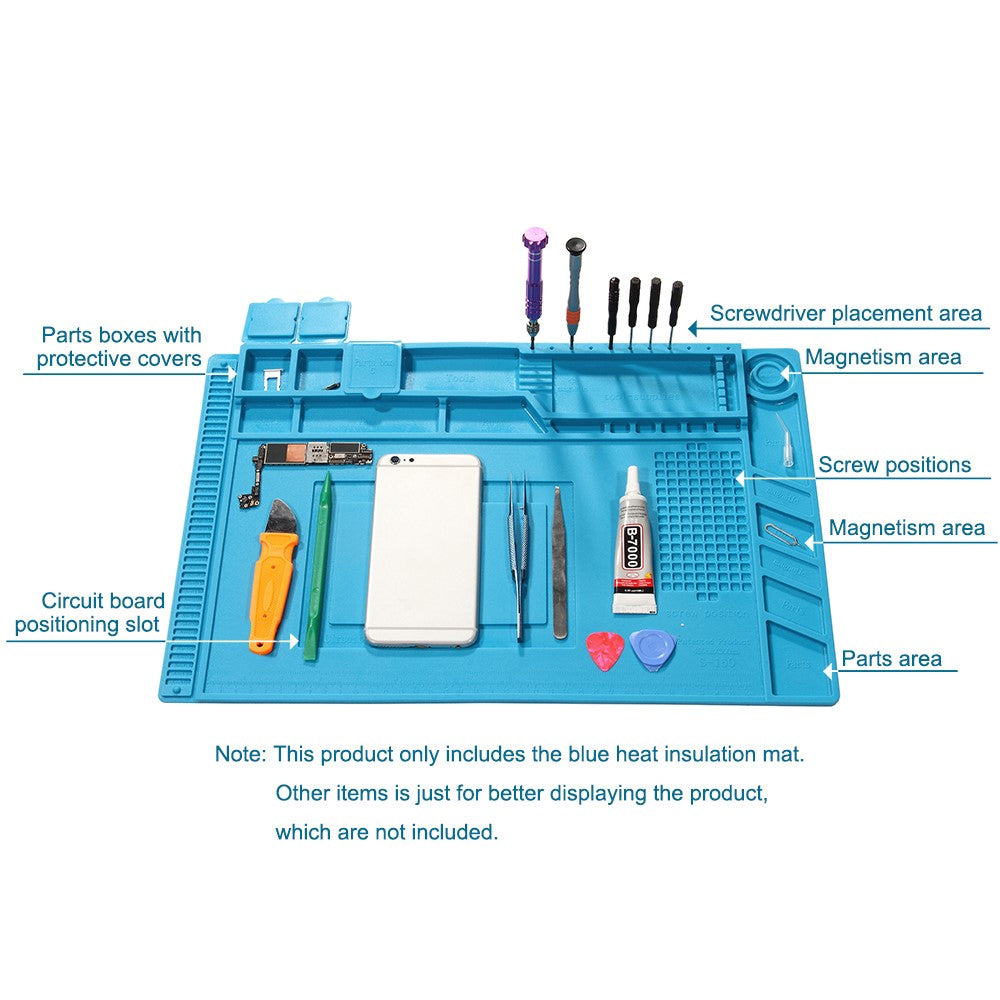 IPARTSEXPERT Heat Insulation Magnetic Screw Keeper Silicone Mat Cell Phone Maintenance Platform Pad