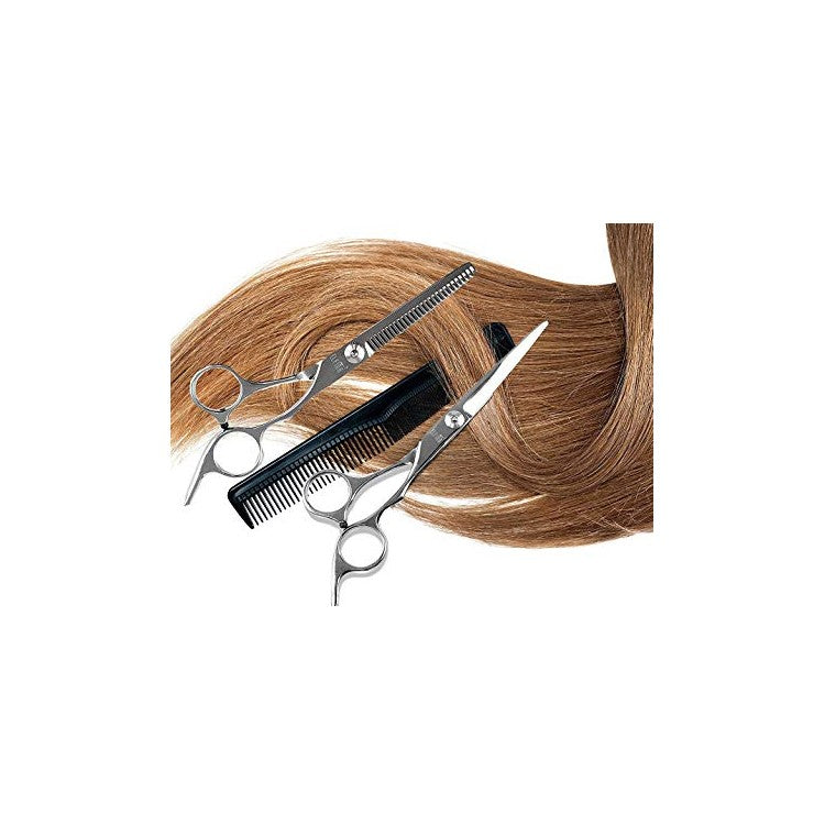 Pack of 6 Inch Hair Cutting Scissors and Barber Thinning Shears