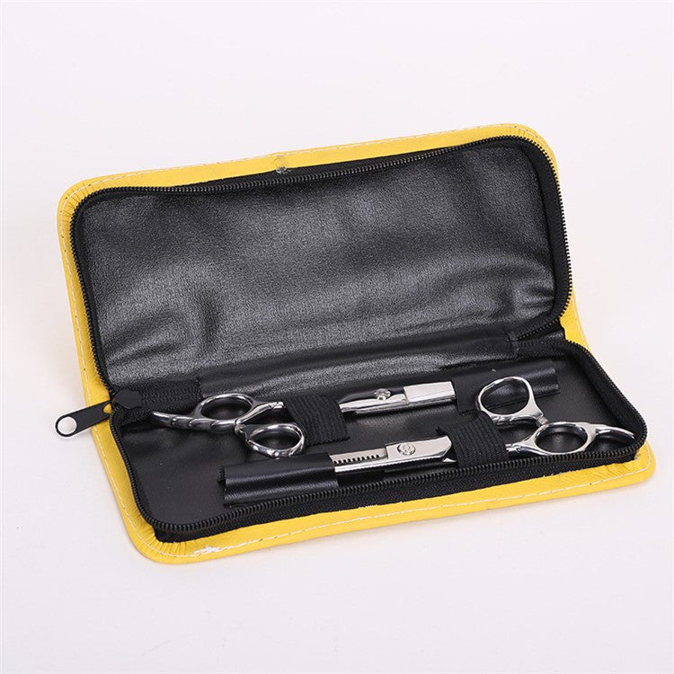 Pack of 6 Inch Hair Cutting Scissors and Barber Thinning Shears
