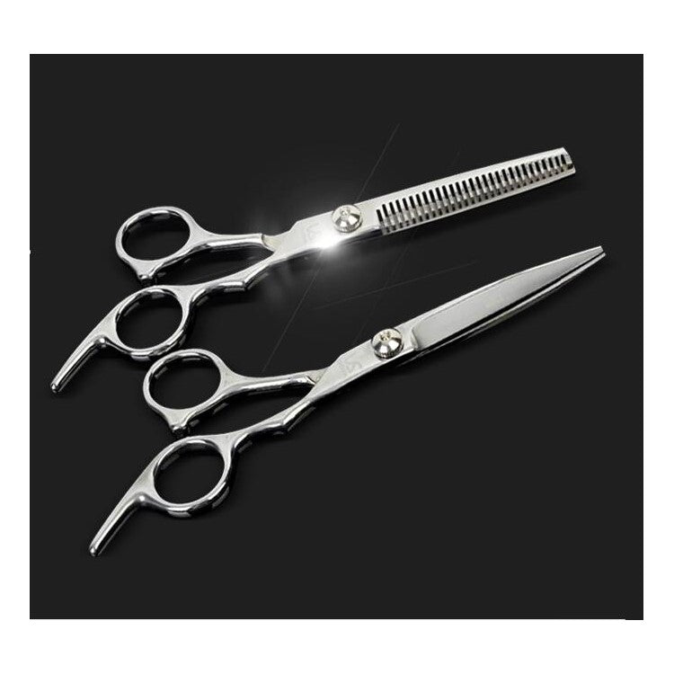 Pack of 6 Inch Hair Cutting Scissors and Barber Thinning Shears