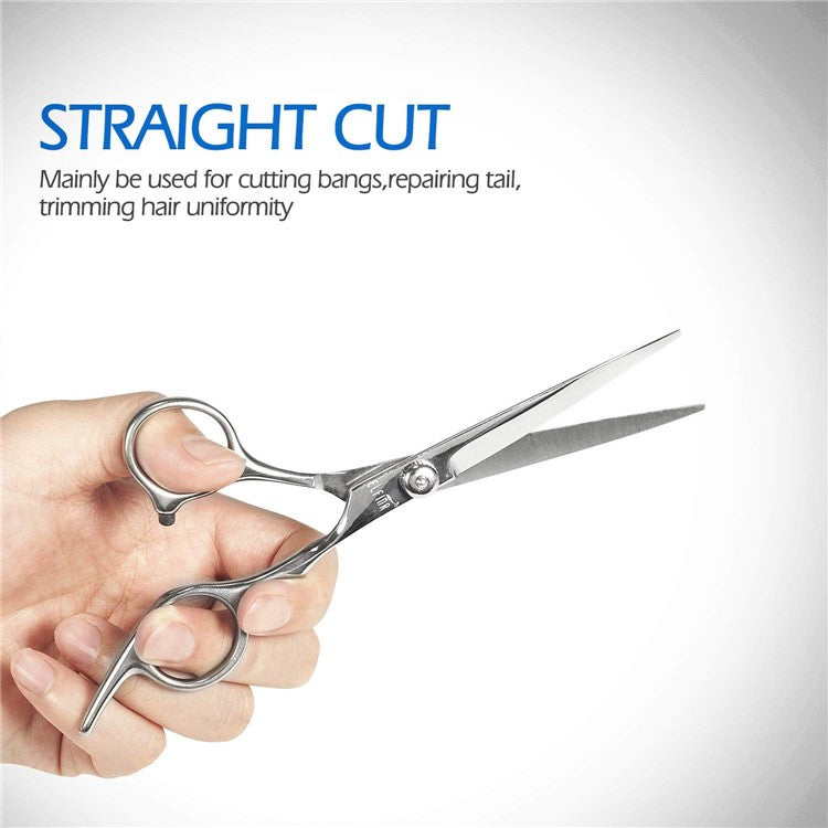 Pack of 6 Inch Hair Cutting Scissors and Barber Thinning Shears