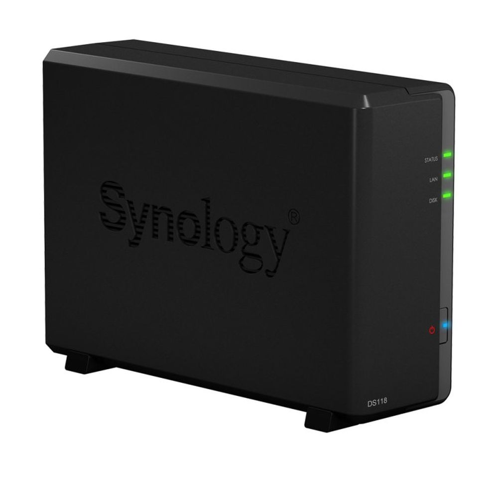 Nätverkslagring Synology DS118 Realtek RTD1296 64-bitars 16dBA 1GB DDR4