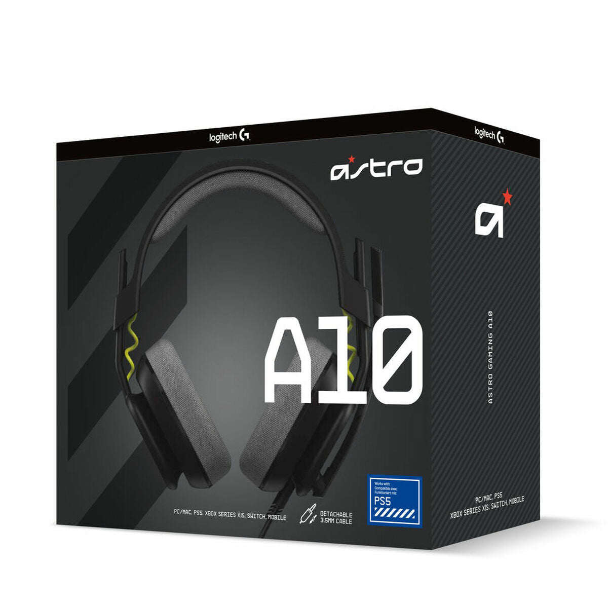 Gamingheadset med mikrofon Logitech A10 svart