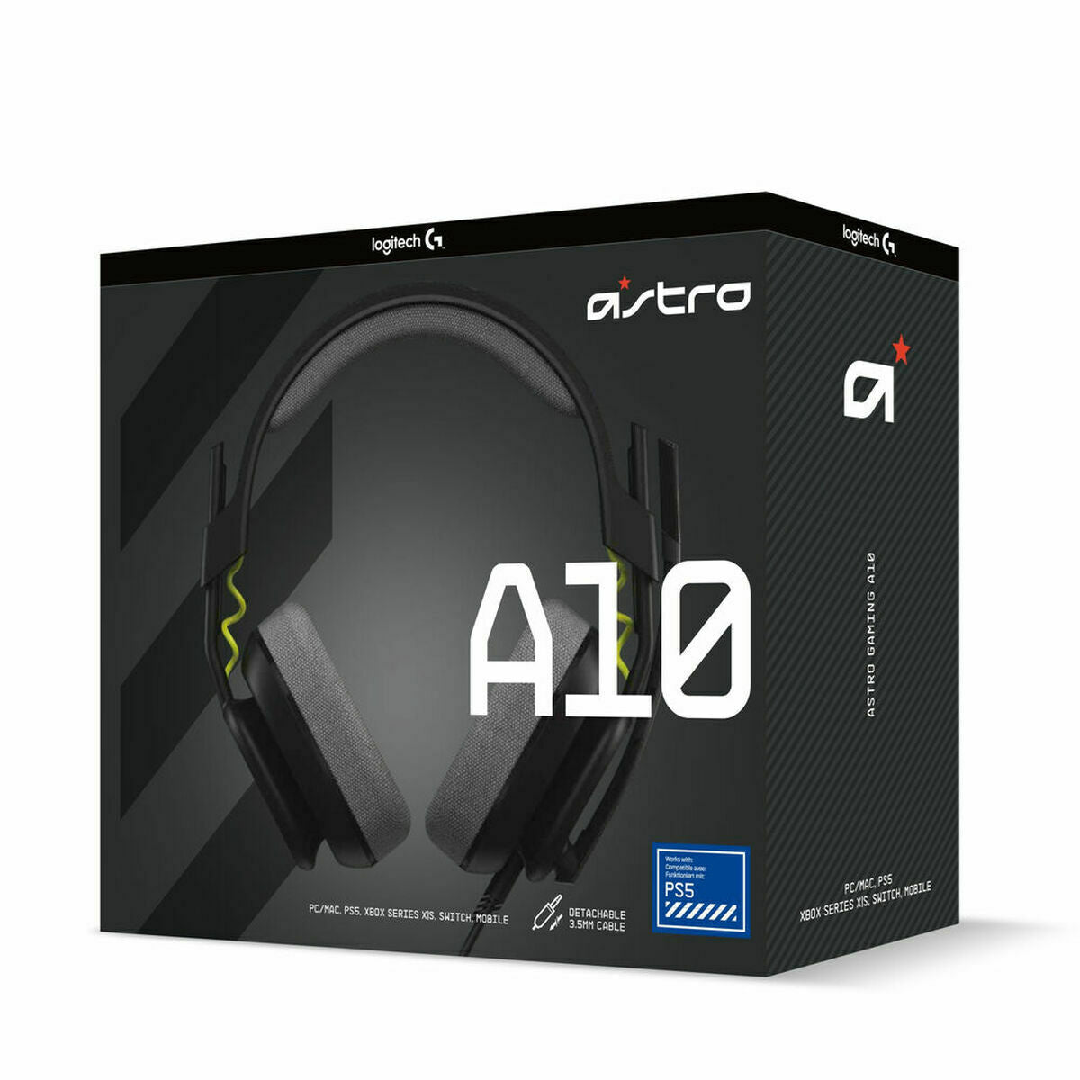 Gamingheadset med mikrofon Logitech A10 svart