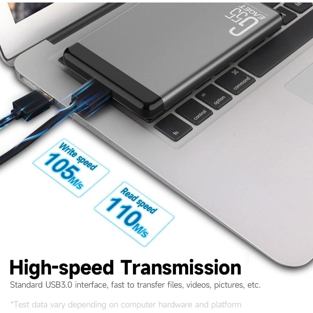 EAGET G55 1TB 2.5 Inch Portable External Hard Drive USB 3.0 HDD Storage Drive with 110MB / s Read Speed