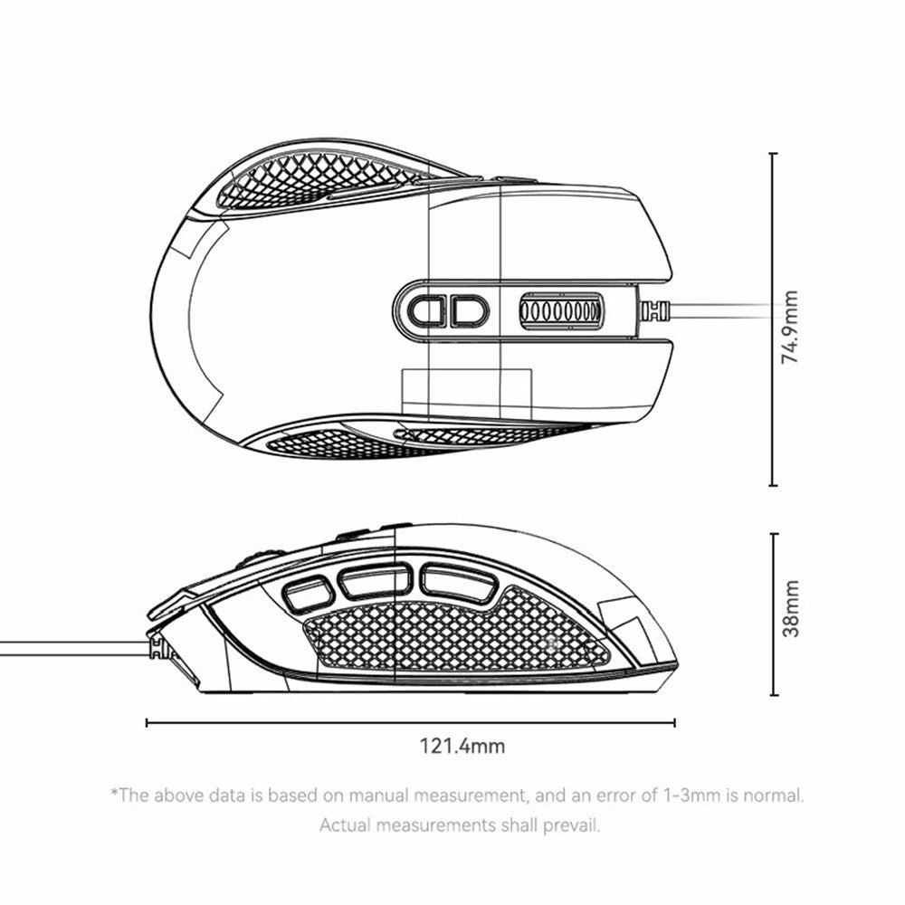 YESIDO KB51 RGB Gradient Wired Gaming Mouse 8 Buttons 7200 DPI Optical Sensor Mouse for PC Gaming