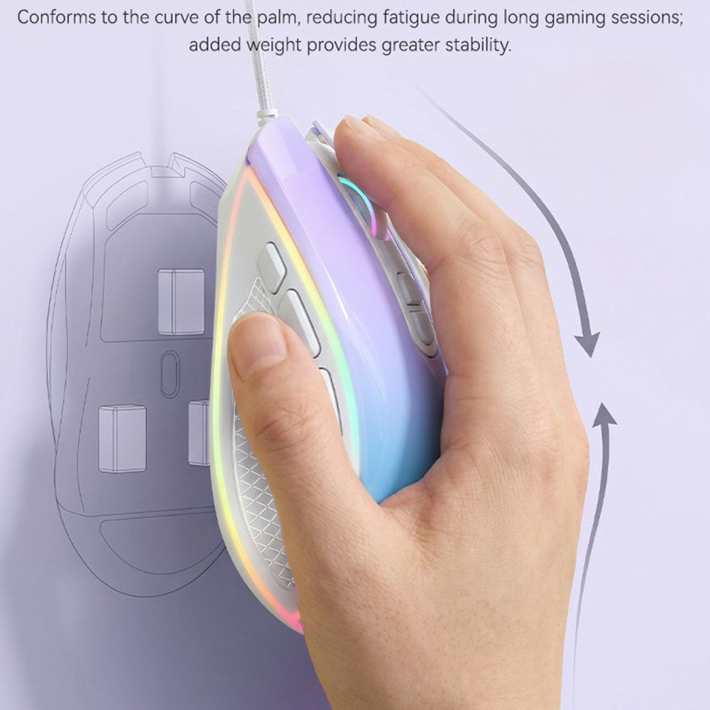 YESIDO KB51 RGB Gradient Wired Gaming Mouse 8 Buttons 7200 DPI Optical Sensor Mouse for PC Gaming