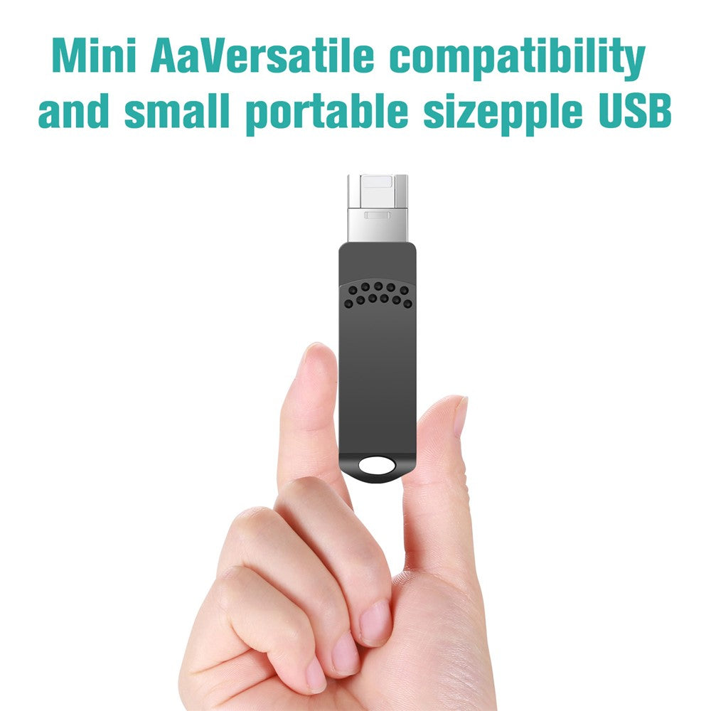 RICHWELL 256GB USB 3.0 High Speed Memory Stick 3 in 1 Flash Drive with USB-C / USB-A / iP Ports
