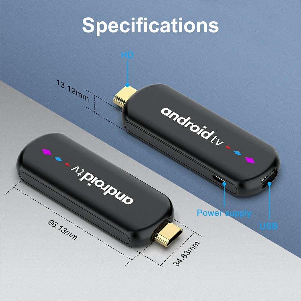 H96 MAX S905L3 2+16GB TV Stick 4K Android TV Box HDR Streaming Player WiFi Bluetooth-Compatible Smart TV Stick