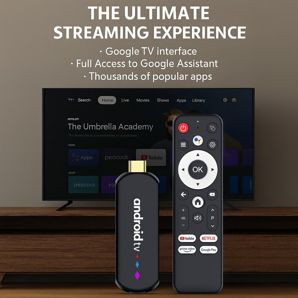 H96 MAX S905L3 2+16GB TV Stick 4K Android TV Box HDR Streaming Player WiFi Bluetooth-Compatible Smart TV Stick