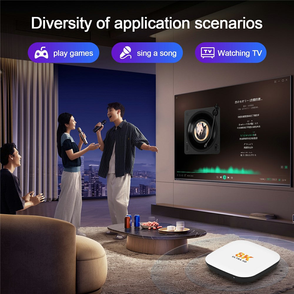 H96 MAX M2 Plus RK3528 Android 14.0 TV Box 4GB RAM + 128GB ROM 8K Ultra HD Streaming Device WiFi 6 BT5.4 Media Player