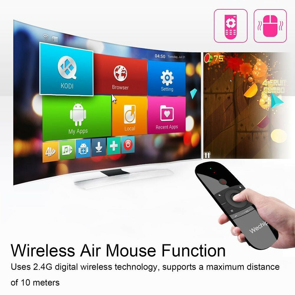 W1 Air Mouse 2.4G Wireless Remote Control Mini Keyboard IR Learning Control Device for Smart TV Android Box PC