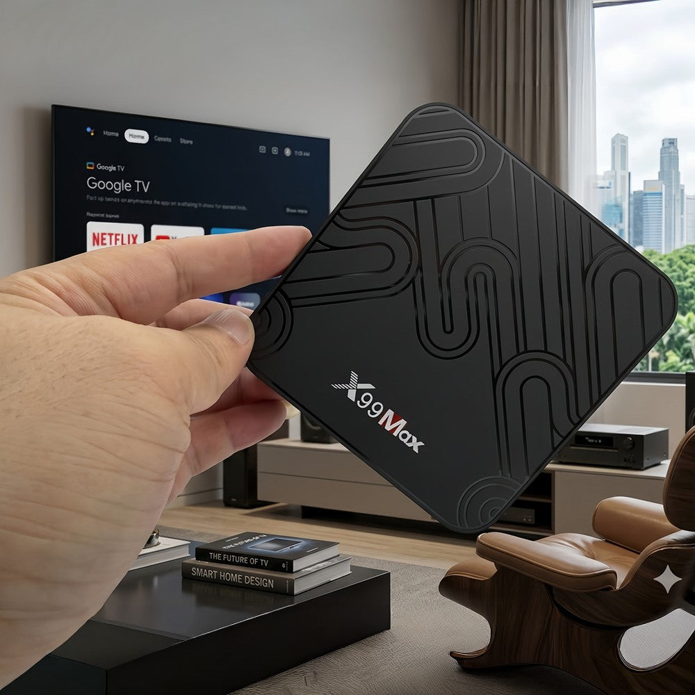 X99 MAX 2+16GB Android 14 TV Box RK3518 WiFi 6 4K HD Media Player with Bluetooth-compatible 5.0 Voice Remote Control