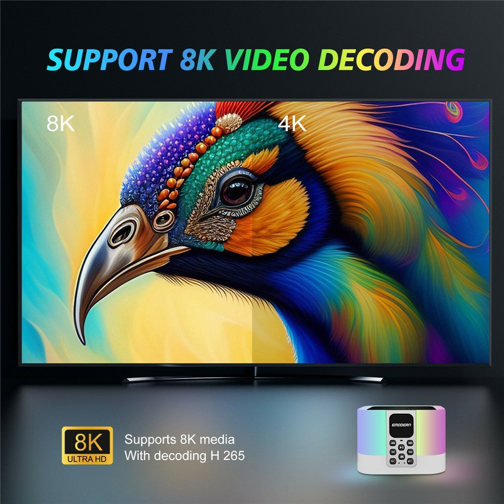 EMODERN Z1 MIX 2+16GB 8K TV Box Android 15.0 WiFi 6 2.4G / 5G Bluetooth-compatible Speaker with Voice Remote