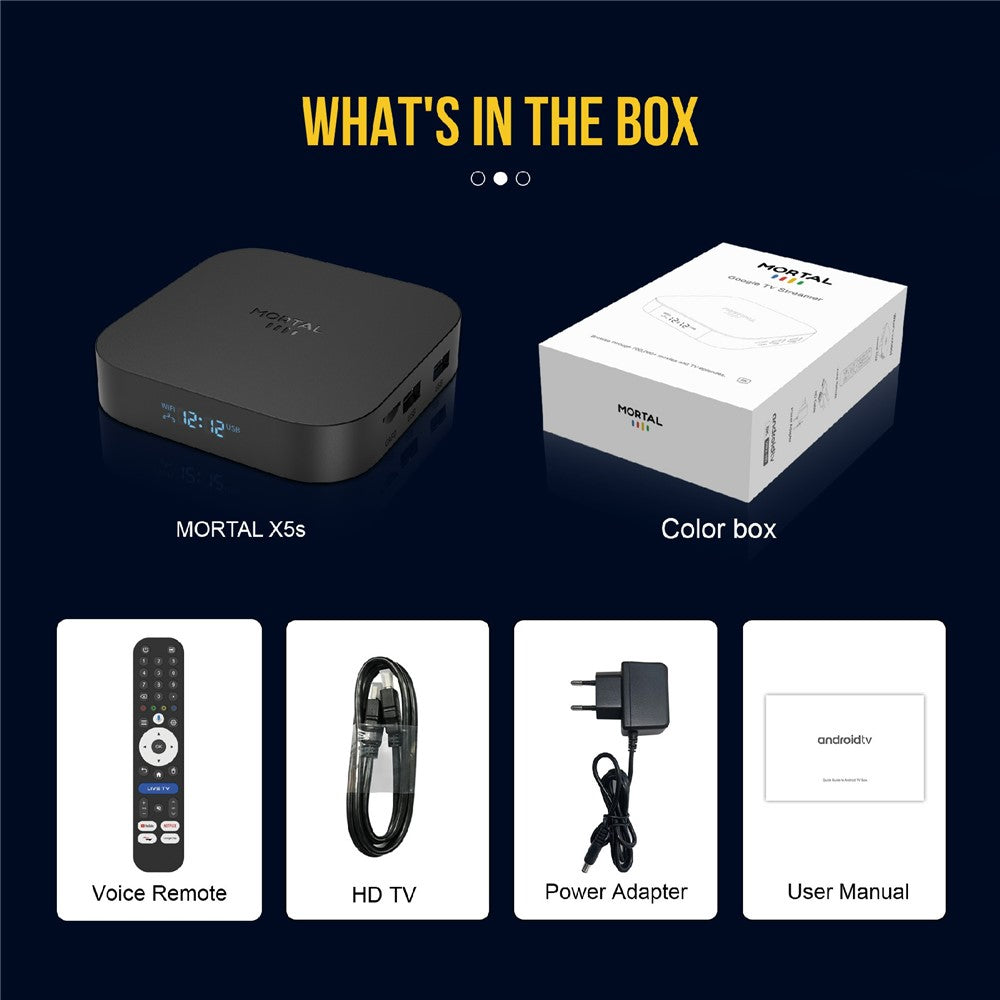 X5S 3518 Android TV Box RK3518 Chipset 8K HD WiFi 6 Bluetooth-compatible Voice Remote, 2+16GB