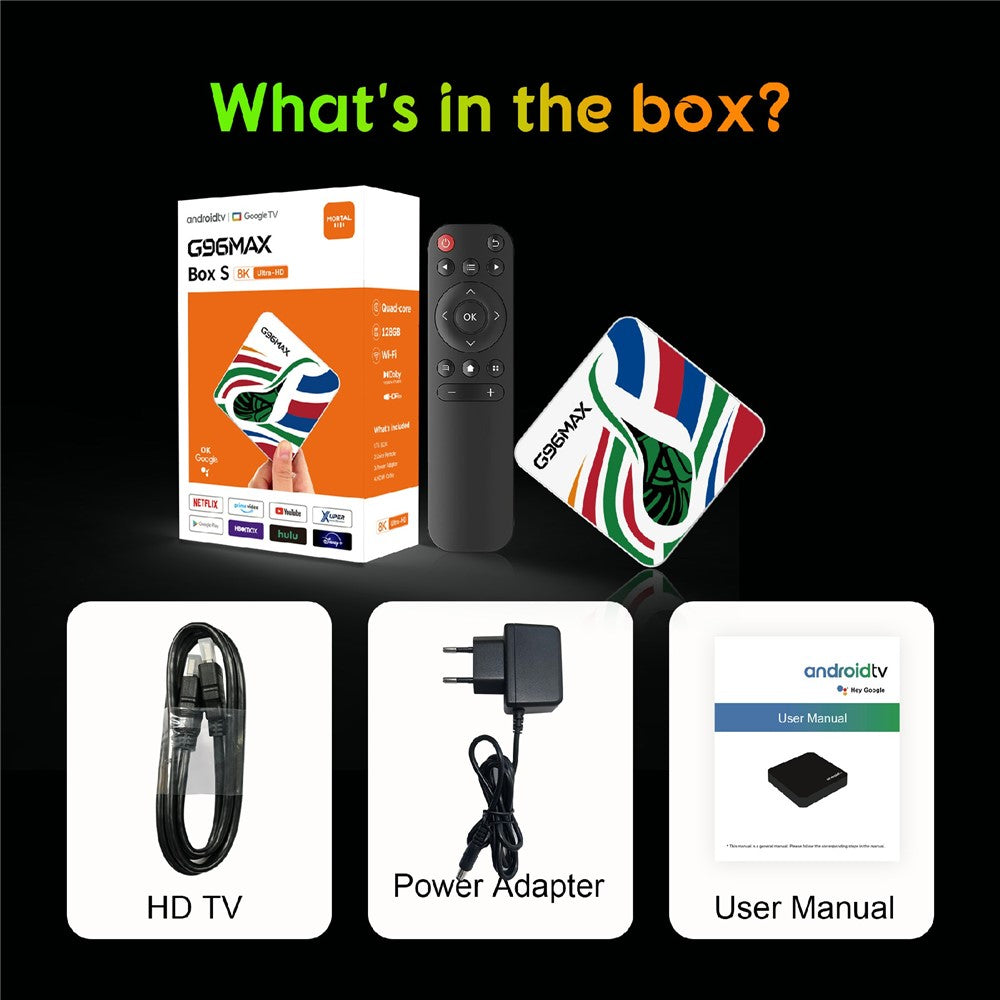 G96MAX Android 16 TV Box S905L 8K Media Player Streaming Device Built-in Chromecast, 8+128GB