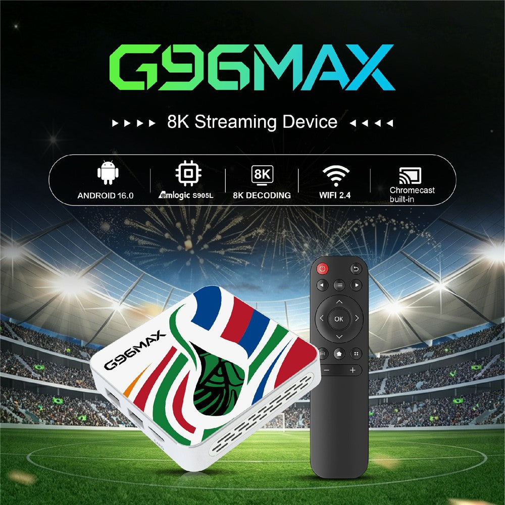 G96MAX Android 16 TV Box S905L 8K Media Player Streaming Device Built-in Chromecast, 8+128GB