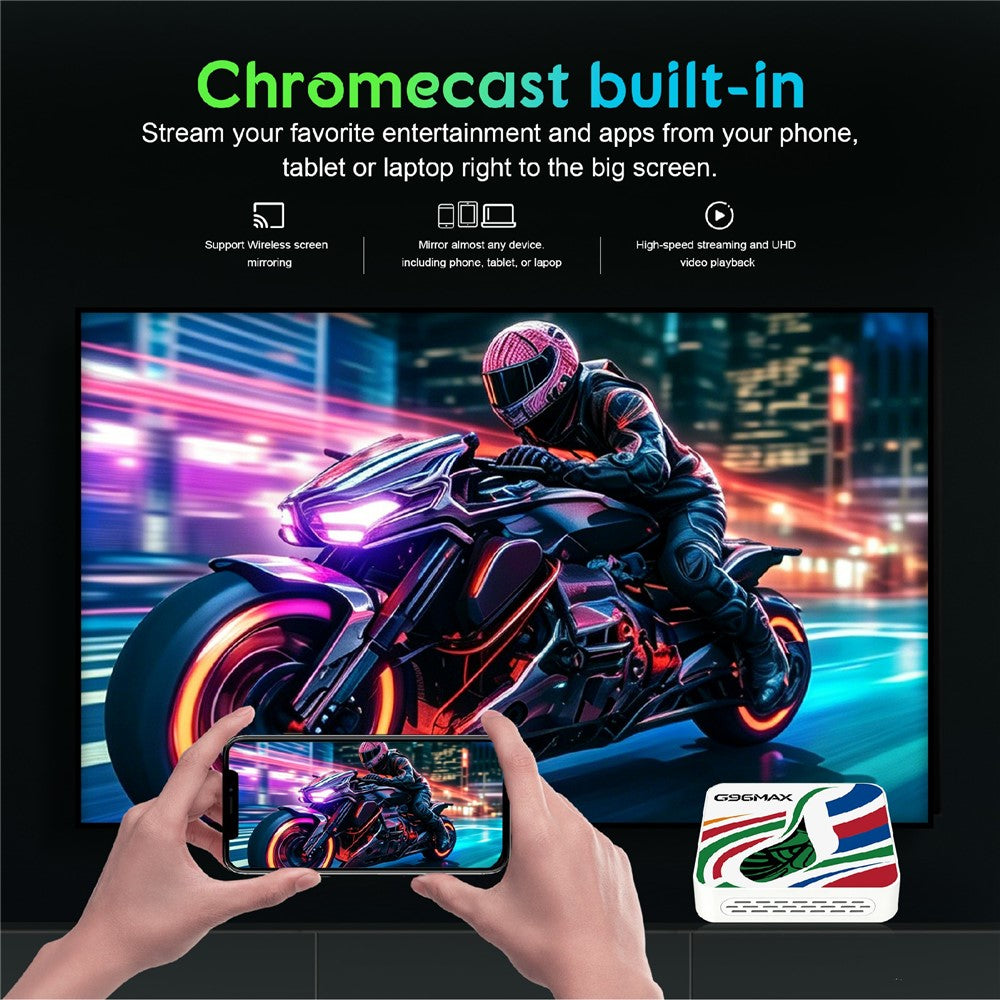 G96MAX Android 16 TV Box S905L 8K Media Player Streaming Device Built-in Chromecast, 8+128GB