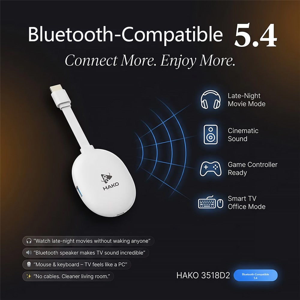 HAKO 2+16GB Android 14.0 TV Stick RK3518 Quad-Core 4K WiFi 6 Bluetooth-Compatible 5.4 with Remote