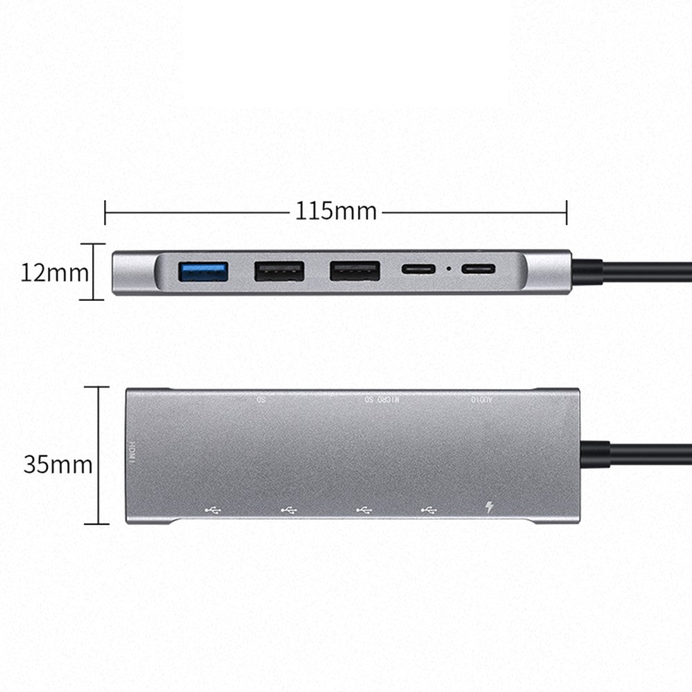 9 in 1 Docking Station 4K 30Hz USB C Hub HD Compatible 100W PD USB 3.0 + 2.0 Multiport Adapter for Laptop PC