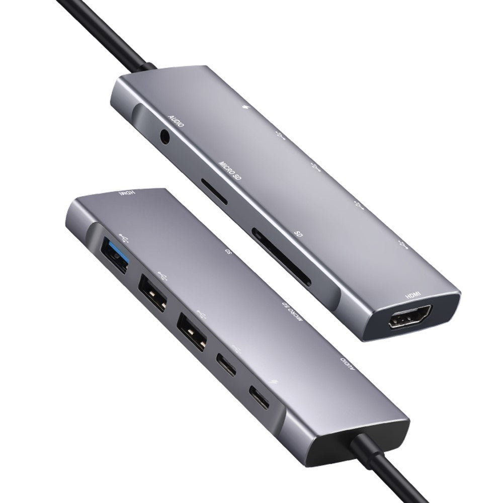 9 in 1 Docking Station 4K 30Hz USB C Hub HD Compatible 100W PD USB 3.0 + 2.0 Multiport Adapter for Laptop PC