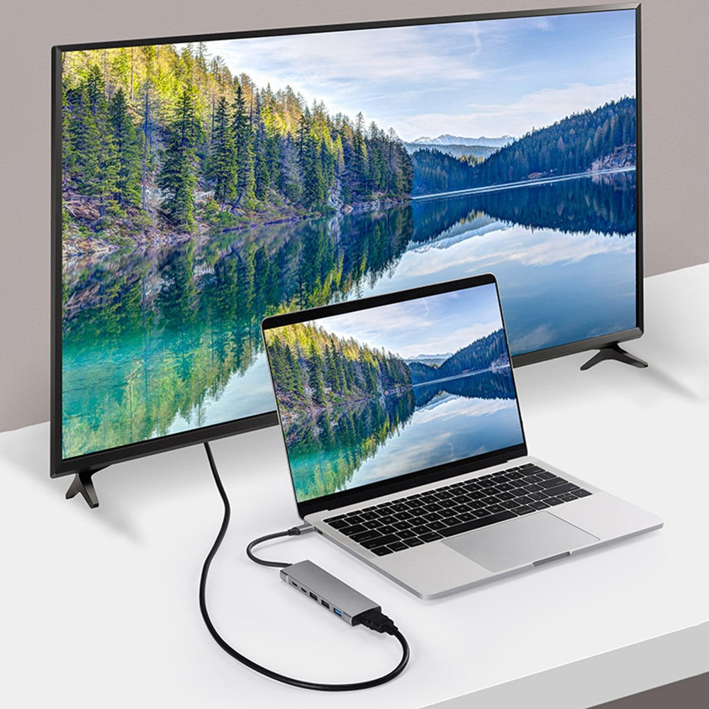 9 in 1 Docking Station 4K 30Hz USB C Hub HD Compatible 100W PD USB 3.0 + 2.0 Multiport Adapter for Laptop PC