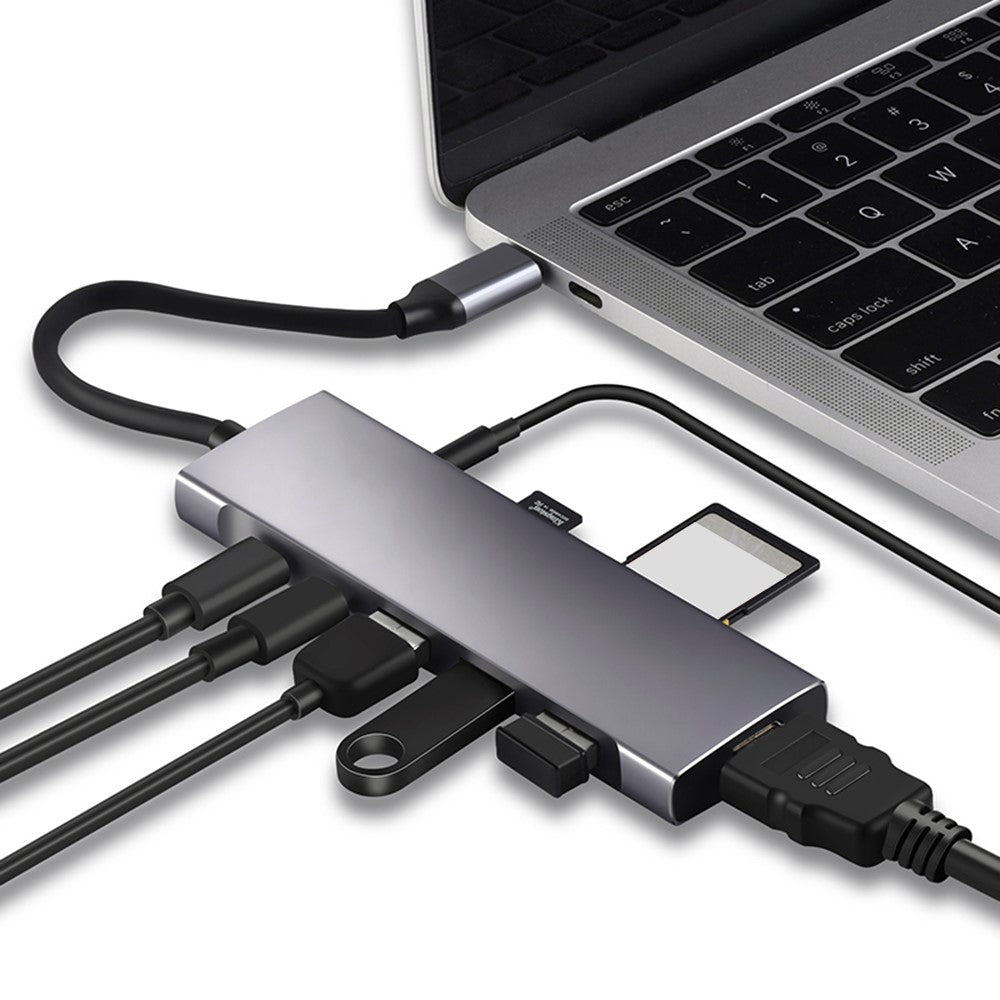 9 in 1 Docking Station 4K 30Hz USB C Hub HD Compatible 100W PD USB 3.0 + 2.0 Multiport Adapter for Laptop PC