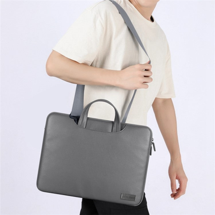 13'' Protective Laptop Carrying Case Shoulder Bag Waterproof PU Leather Computer Cover Sleeve with Accessories Ba