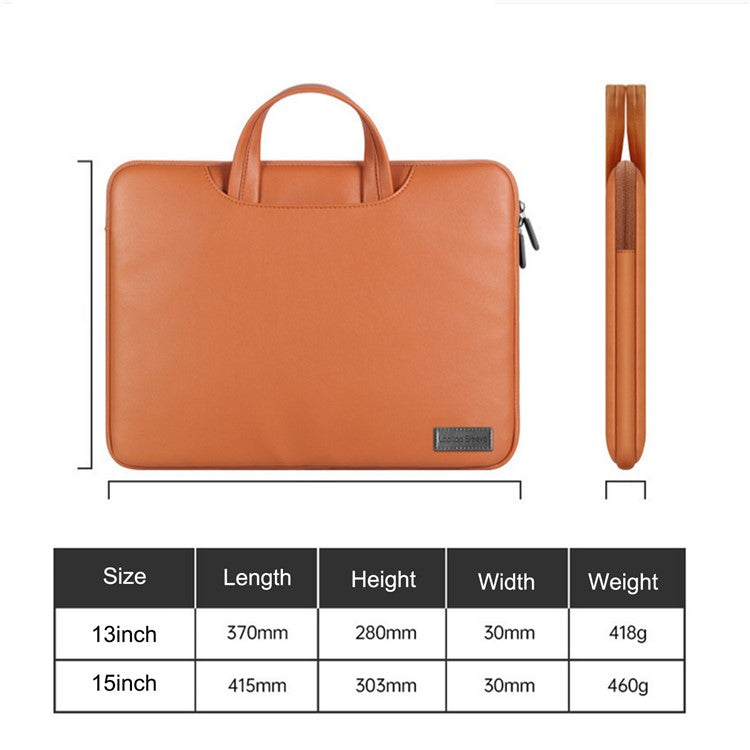 13'' Protective Laptop Carrying Case Shoulder Bag Waterproof PU Leather Computer Cover Sleeve with Accessories Ba
