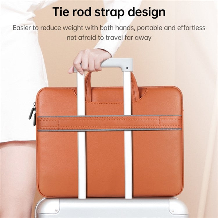 13'' Protective Laptop Carrying Case Shoulder Bag Waterproof PU Leather Computer Cover Sleeve with Accessories Ba