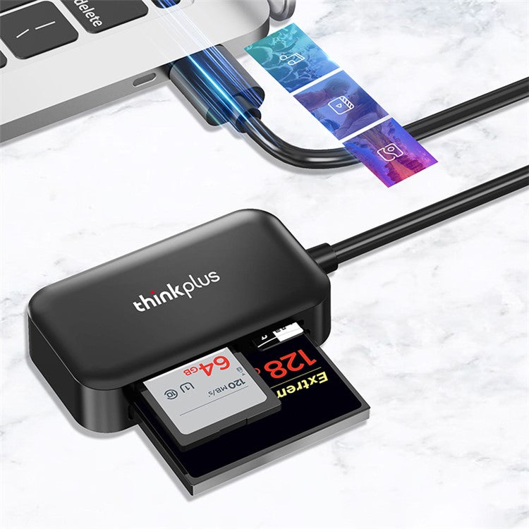 LENOVO Thinkplus USB3.0 3-in-1 Multifunction Card Reader 5Gbps Transmission CF / TF / SD Card Reader