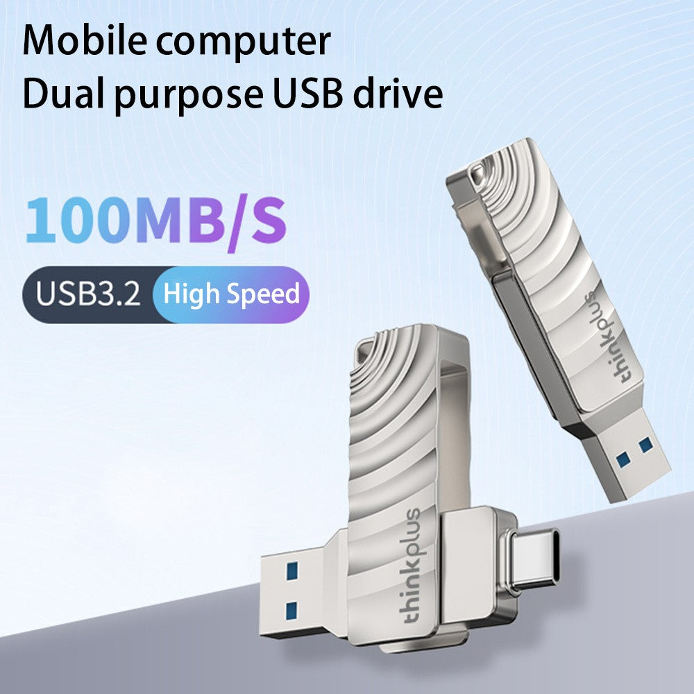 LENOVO THINKPLUS MU232 128GB for iPhone 15 Series USB Flash Drive USB 3.2 + Type-C Memory Stick Thumb Drive