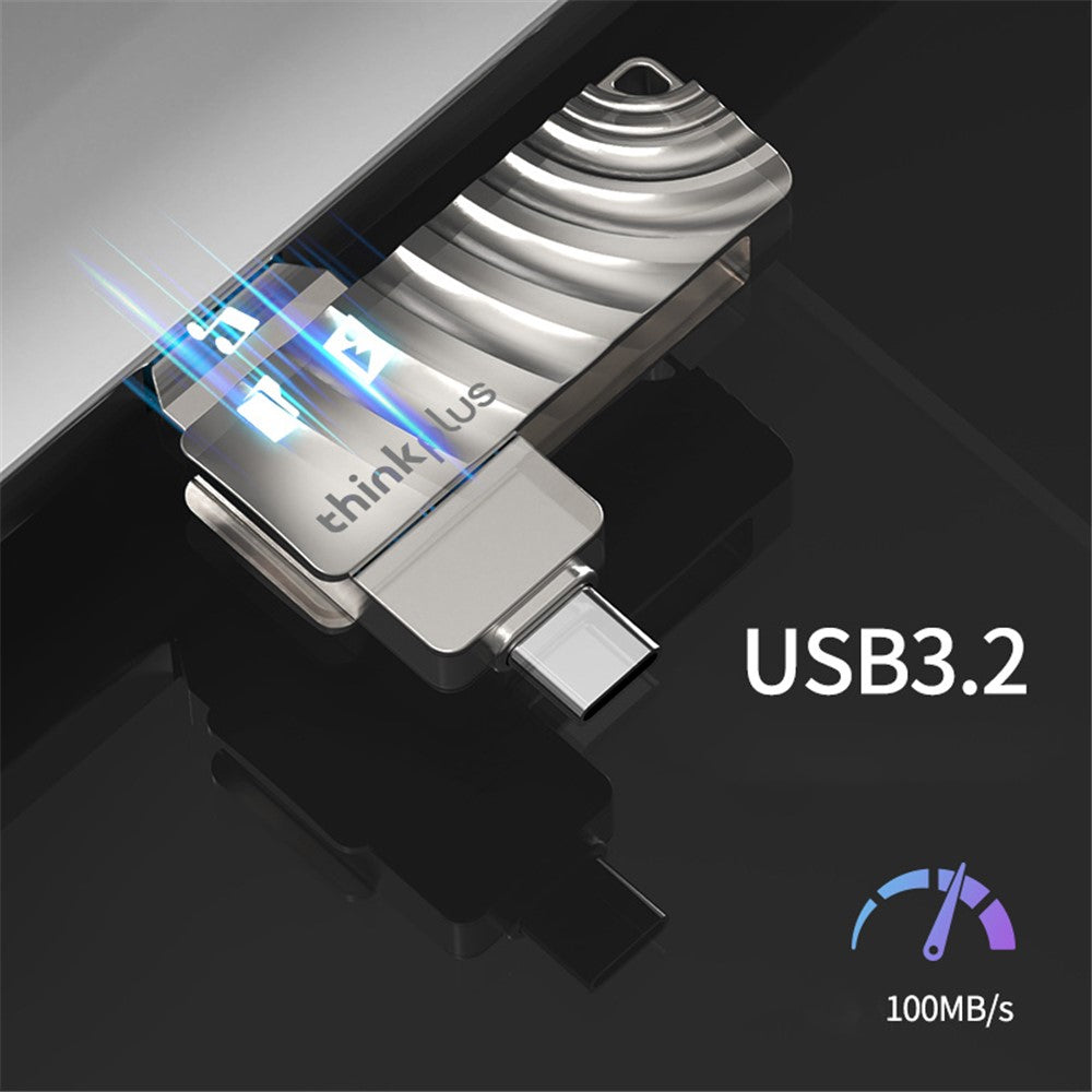 LENOVO THINKPLUS MU232 128GB for iPhone 15 Series USB Flash Drive USB 3.2 + Type-C Memory Stick Thumb Drive