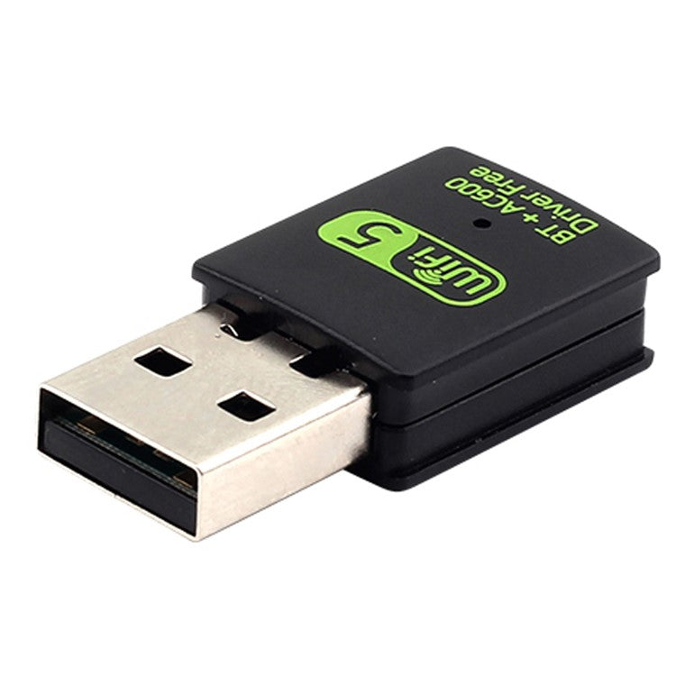 USB WiFi Bluetooth-kompatibel adapter 600 Mbps 2,4/5Ghz Dual Band Wireless Ethernet Receiver Mini USB WiFi Dongle för stationär PC/laptop