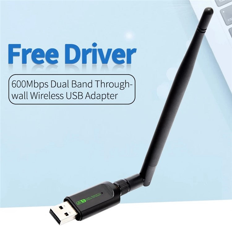 Bluetooth-compatible WiFi Adapter USB Antenna Dongle Ethernet 600Mbps Dual Band Wireless Network Card