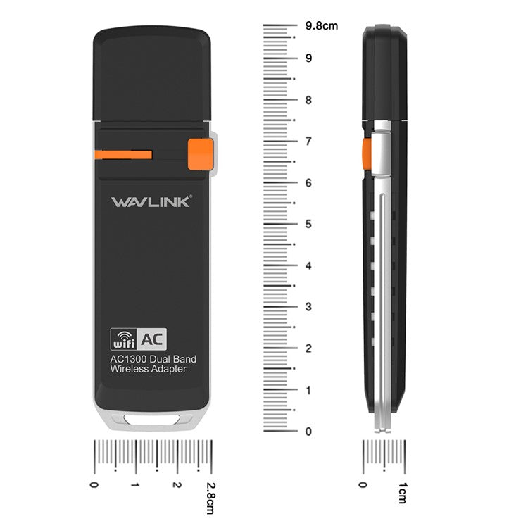 WAVLINK AC1300 WN688A3D Portable USB 3.0 WiFi Dongle 2.4G / 5G Dual Band Wireless Network Adapter